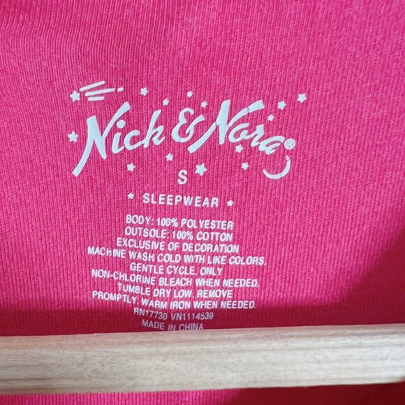 Nick & Nora Sock Monkey Red Fleece Onesie Women's Size S - Picture 6 of 6